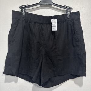 J. Crew Linen Blend Pull On Seaside Shorts Women Size S Pockets Casual Vacation